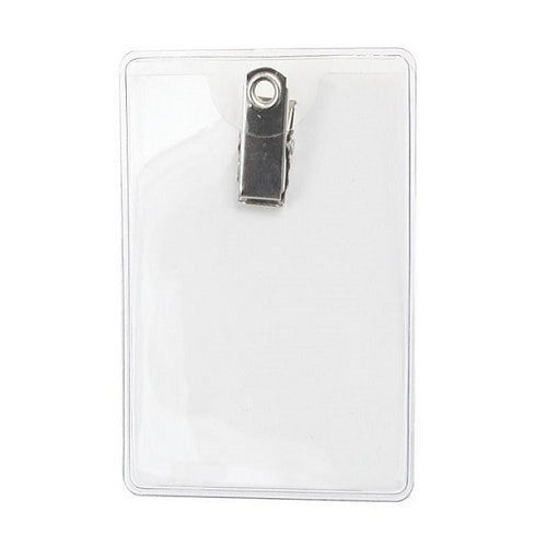 504N-Brady ID Clip-On Vinyl Badge Holder with Bulldog Clip, Minimum Pack of 100