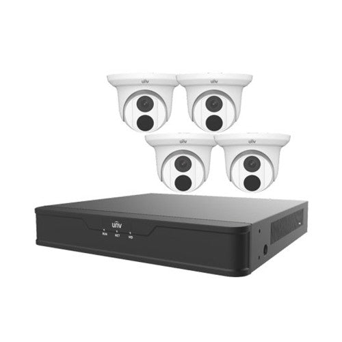 Turret Cameras Kit | UNV EK-S31P4T44T1-V2 4CH PoE NVR with 1TB HDD and 4x4MP IR Turret Cameras Kit