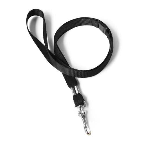 Swivel Lanyard 3/8" Poly With Hook Black - 25 Pack