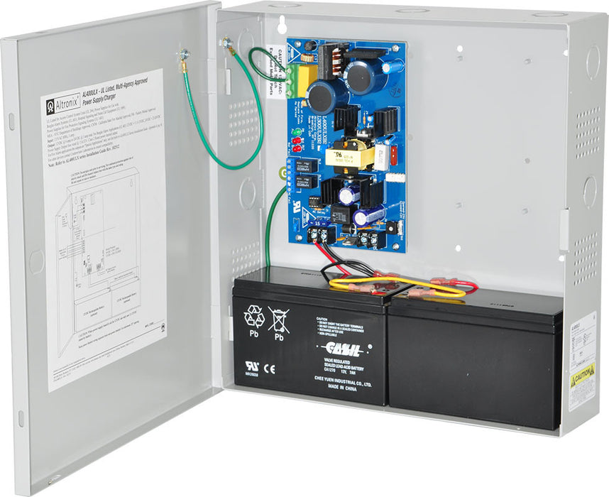 Altronix Power Supply Charger Single Class 2 Output 12VDC @ 4A or 24VDC @ 3A 115VAC BC300 Enclosure - AL400ULX