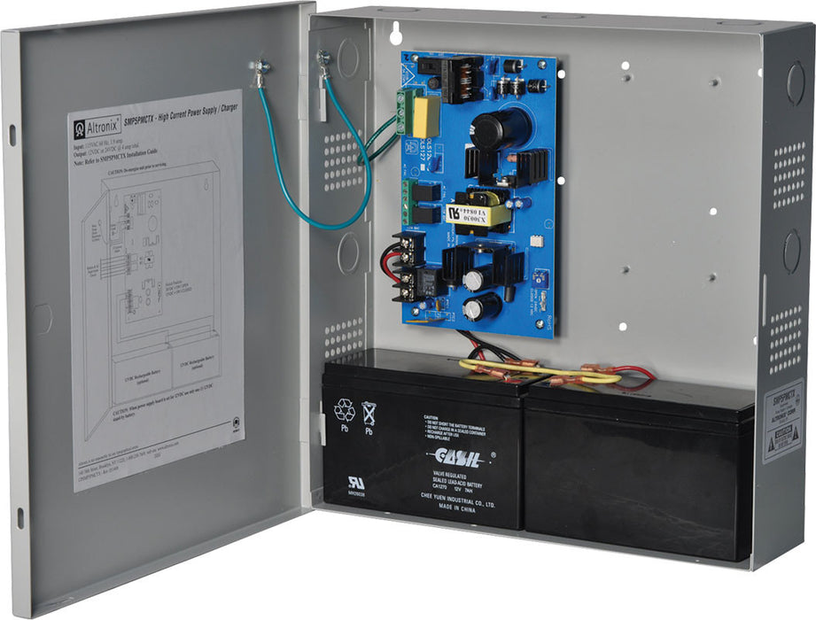 Altronix Power Supply Charger Single Output 12/24VDC @ 4A 115VAC Supervision BC300 Enclosure - SMP5PMCTX