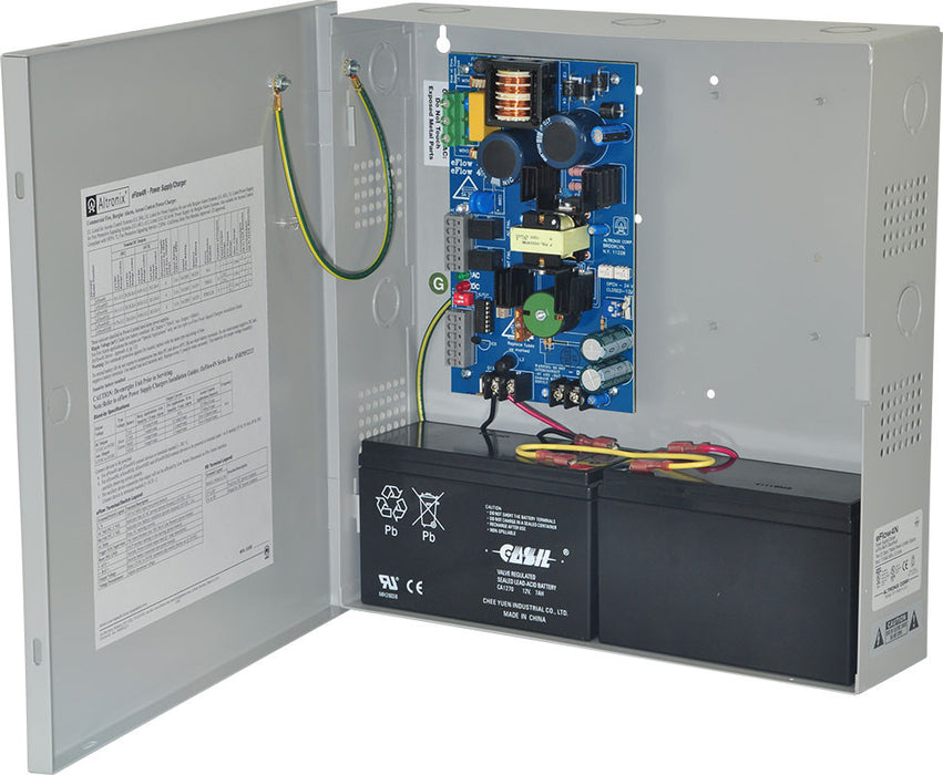 Altronix Power Supply Charger Single Output 12/24VDC @ 4A Aux Output FAI LinQ2 Ready 115VAC BC300 Enclosure - EFLOW4N