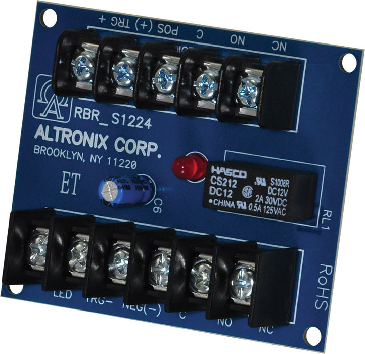 Altronix Relay Module Toggle/Ratchet Relay 12/24VDC DPDT @.5A - 120VAC 2A - 28VDC - RBR1224