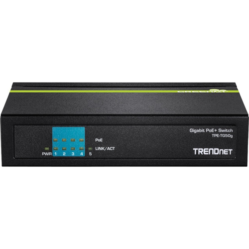 TRENDnet 5-Port Gigabit PoE+ Switch - TPE-TG50G