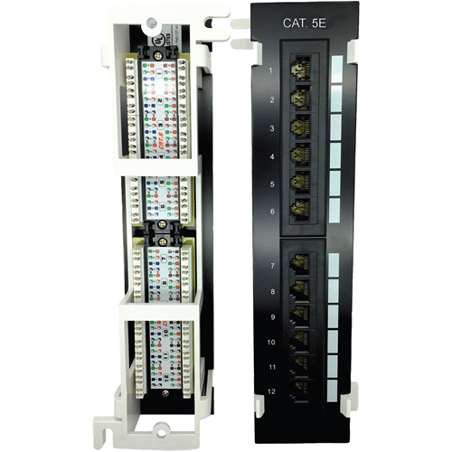 W Box Cat 5E Patch Panel 12 Port Vertical Mount - 0E-C5EPP12V