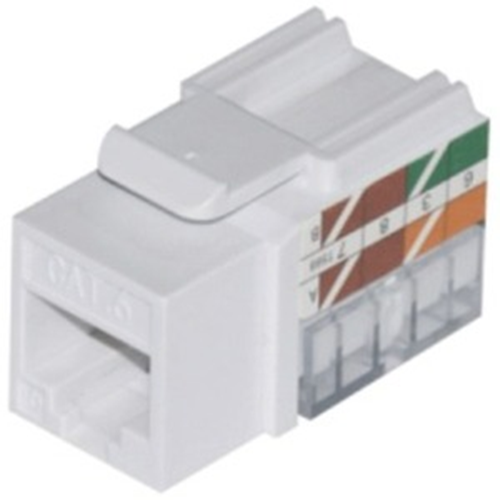 W Box CAT6 Keystone Jack Vertical 8P8C RJ45 White (10 Pack) - 0E-C6KEYWH10