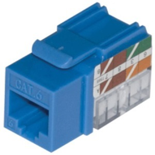 W Box Cat 6 Keystone Jack Vertical 8p8c RJ45 Blue (2 Pack) - 0E-CAT6KEYBL