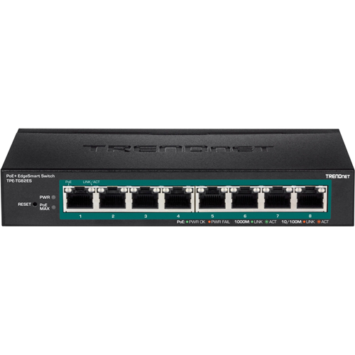 TRENDnet 8-Port Gigabit EdgeSmart PoE+ Switch - TPE-TG82ES