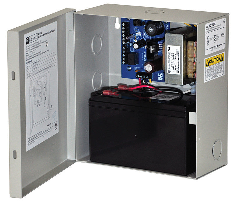 Altronix Access Control Power Supply Charger 2 PTC Class 2 Outputs 12/24VDC @ 1A 115VAC BC100 Enclosure - AL125UL