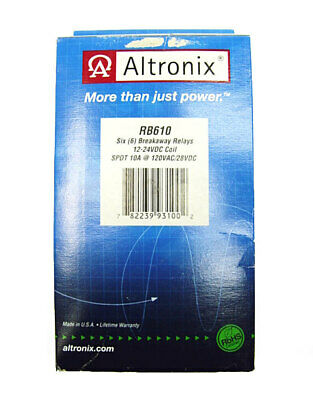 Altronix Relay Module Breakaway 6 - 12/24VDC SPDT @ 10A - 120VAC/28VDC - RB610
