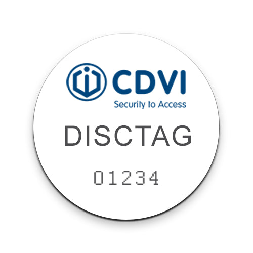CDVI DISCTAG25 Mini PVC Adhesive Tag, Minimum 25-Pack