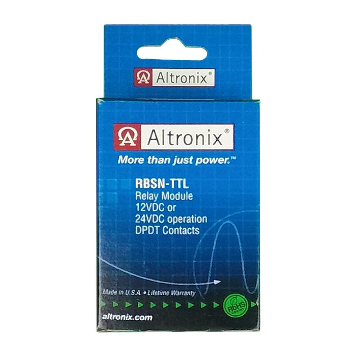 Altronix Relay Module Ultra Sensitive 12/24VDC DPDT Contacts @ 1A - 120VAC 2A - 28VDC - RBSN-TTL