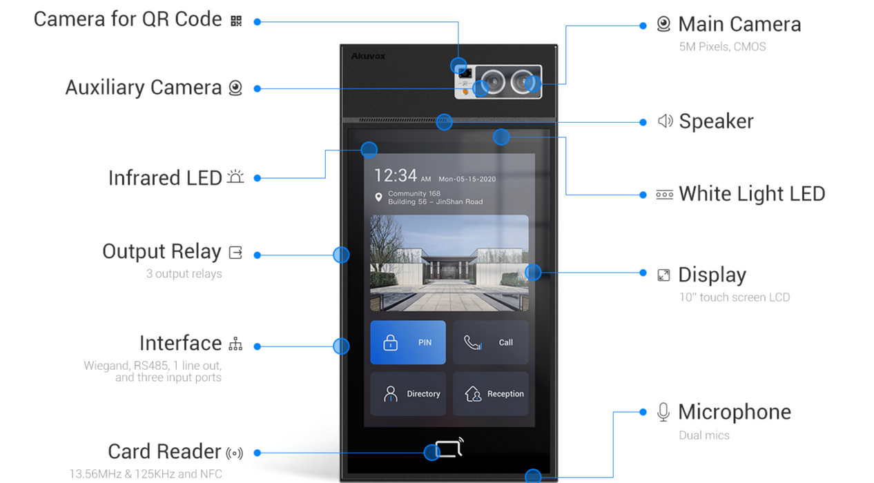 Akuvox facial recognition smart video intercom- S539