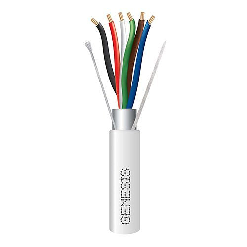 Genesis 32061112 22/6 Stranded Shielded Plenum Cable, CL3P, FPLP, CMP, FT6, 1000' (304.8m), REELEX Pull Box, Natural White