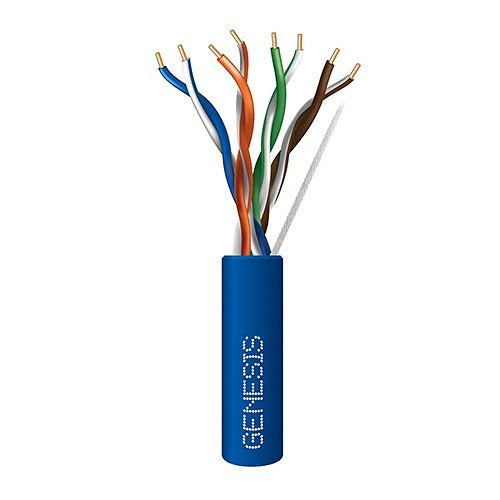 Genesis 50781106 CAT5e Riser Cable, 24/4 Solid BC, Unshielded, UTP, CMR, Sunlight Resistant, 1000' (304.8m), REELEX Pull Box, Blue