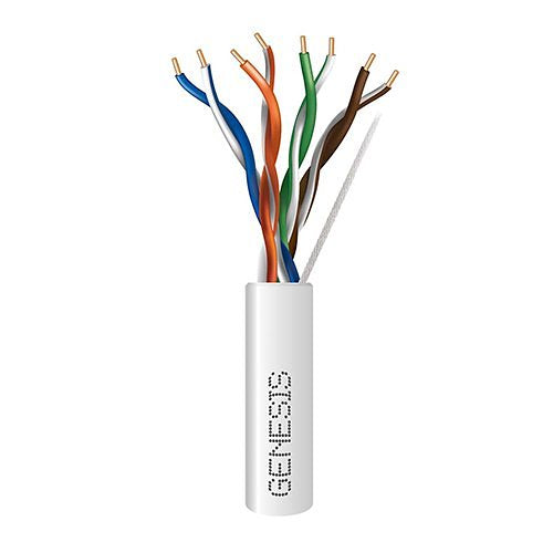 Genesis 50881101 CAT5e Plenum Cable, 24/4 Solid BC, Unshielded, UTP, CMP, FT6, 1000' (304.8m), REELEX Pull Box, White (Replaces 50882101)