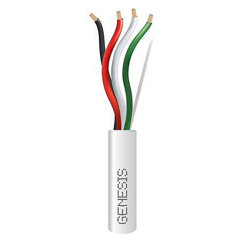 Genesis 52515501 16/4 Stranded Riser Speaker Cable, Unshielded, CL3R, CMR, FT4, Sunlight Resistant, 500' (152.4 m), REELEX Pull Box, White (Replaces 52515505)