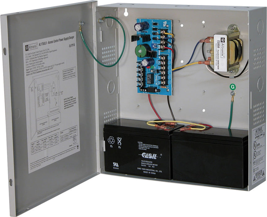 Altronix Access Control Power Supply Charger  2 PTC Class 2 Outputs  12/24VDC @ 1.75A  115VAC  BC300 Enclosure - AL175ULX