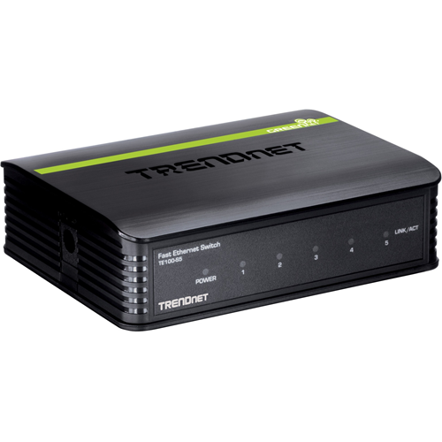 TRENDnet 5-Port 10/100 Mbps GREENnet Switch - TE100-S5