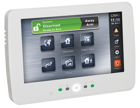 DSC PowerSeries Pro Hardwired Touchscreen Keypad 7 inch with Prox Support (White) - HS2TCHPRO